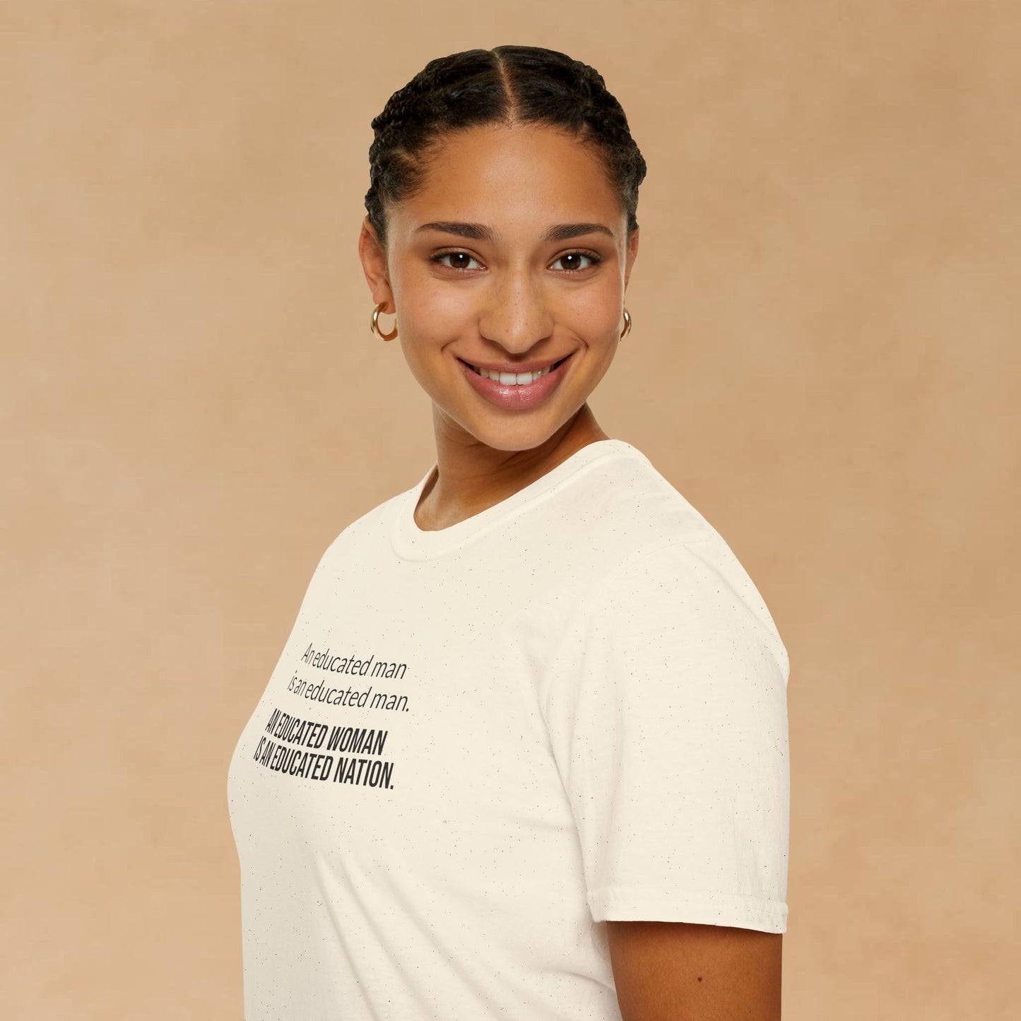 Educated Woman, Educated Nation - Unisex T-Shirt [Black Font]