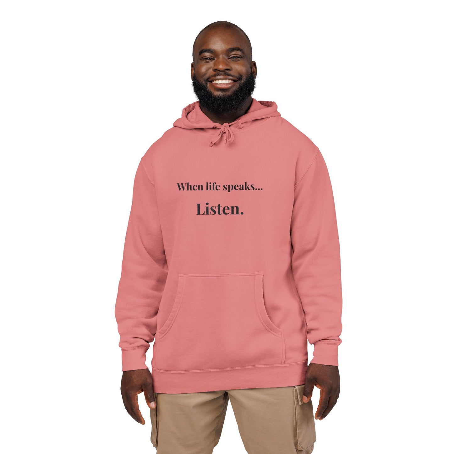 "When life speaks... Listen." - Unisex Pigment-Dyed Hoodie