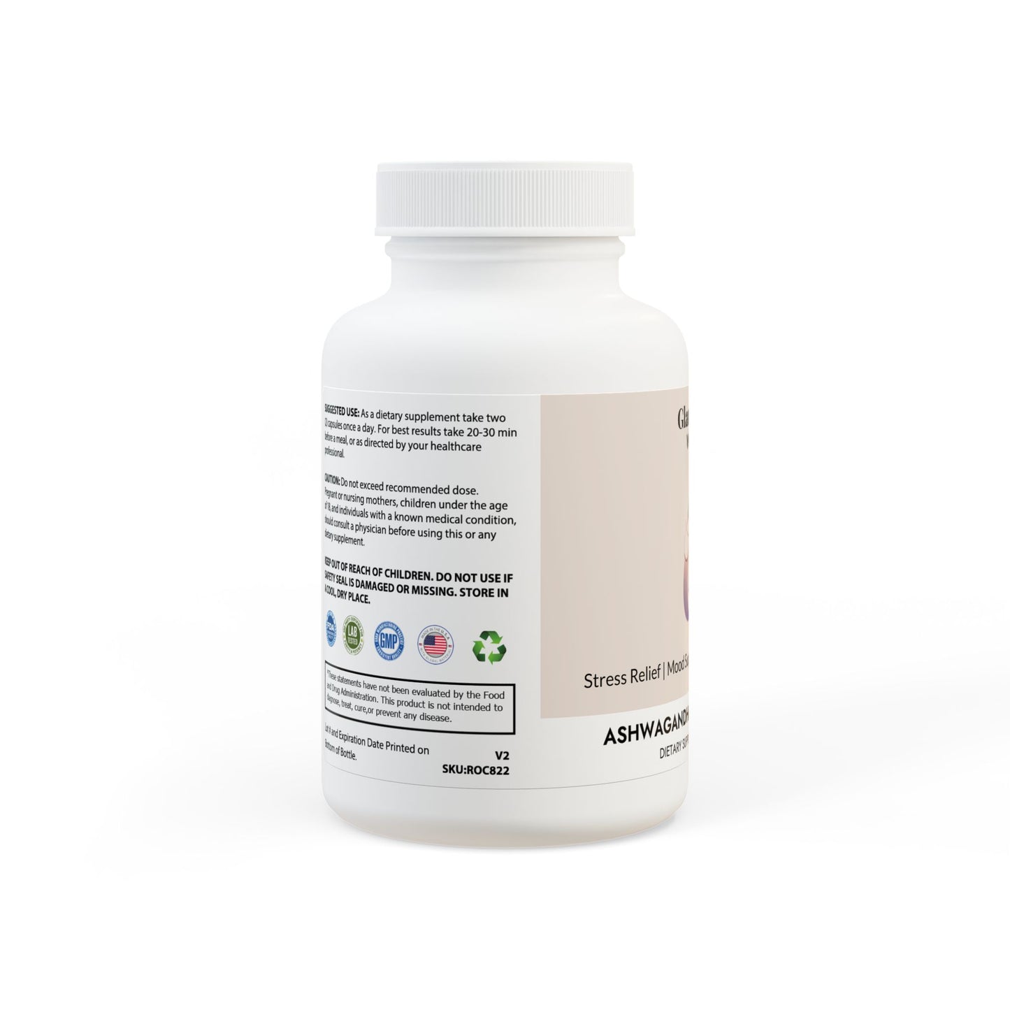 GlamCandii Ashwagandha and Black Pepper Supplement (60 capsules)