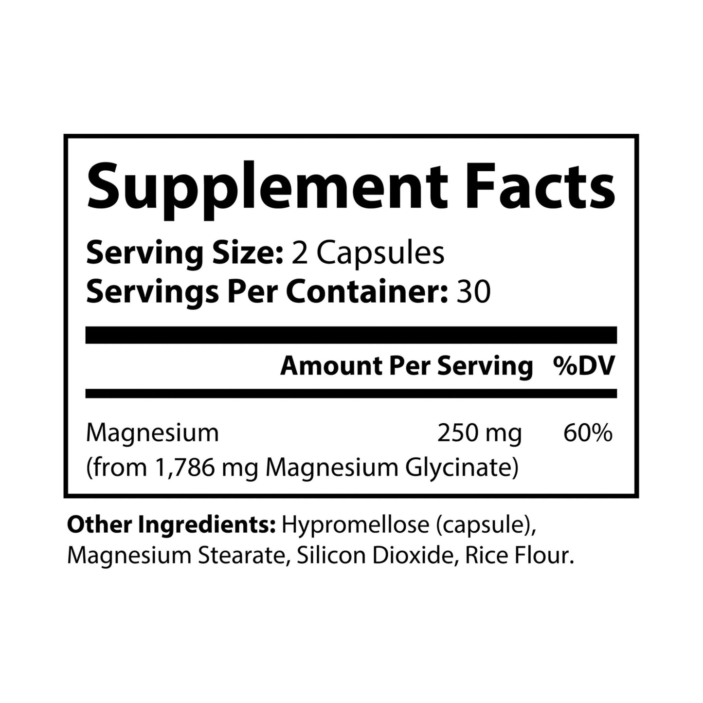 GlamCandii Magnesium Glycinate Supplement (60 Capsules)