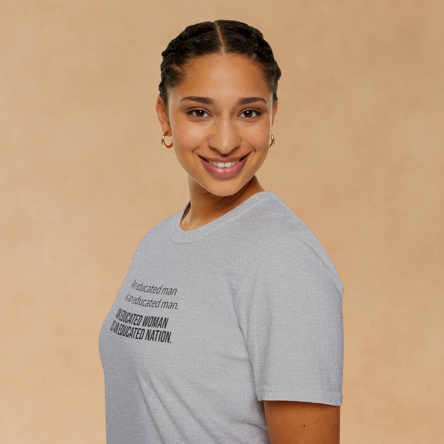 Educated Woman, Educated Nation - Unisex T-Shirt [Black Font]