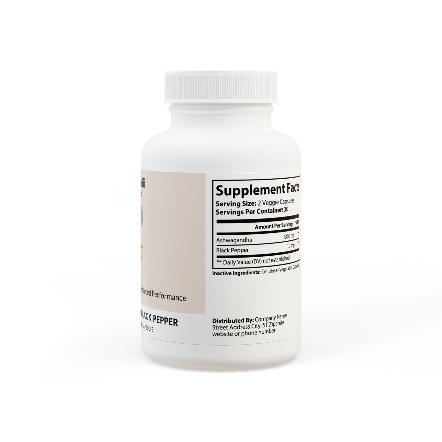 GlamCandii Ashwagandha and Black Pepper Supplement (60 capsules)