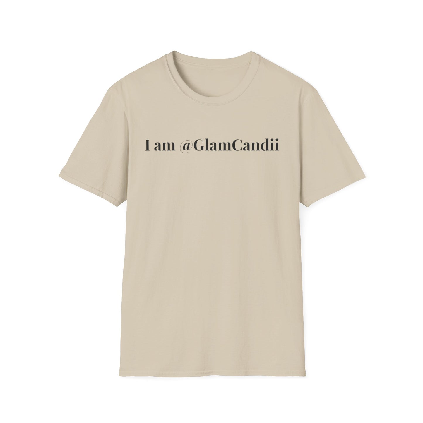 "I am @GlamCandii" - Unisex T-Shirt [Black Font]